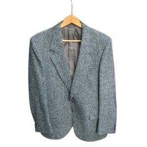 Harris Tweed Blazer with Suede Elbow Patches 2 Button Wool Sport Coat Men’s M